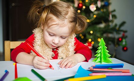 little girl colouring